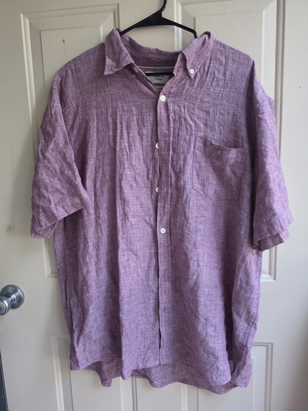 Weatherproof Men's Short-Sleeve Button-Down Shirt in Lavender